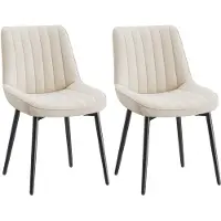 COLAMY Ensemble de deux chaises de salle à manger, avec un siège généreusement rembourré et un dossier ergonomique pour un confort optimal au quotidien, couleur beige