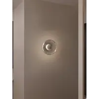 Lyora Lampe murale Lavina Gris argenté avec verre fumé Ø 25cm