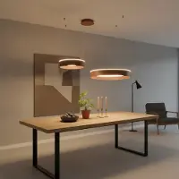 Lyora Lampe pendante moderne Olivia Double marron