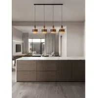 Lyora Lampe pendante moderne Serena Café marron 4 clairs