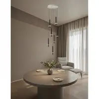 Lyora Lampe pendante de conception Noemi noir avec blanc Ø 47cm