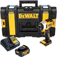 DeWalt Visseuse à chocs sans fil DCF 809 M1 18 V 1/4" sans balais + 1 batterie 4,0 Ah + chargeur + mallette Tough Box