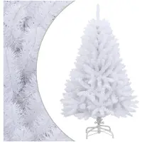 vidaXL Sapin de Noël artificiel à charnières avec support blanc 120 cm