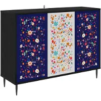 vidaXL Meuble de rangement latéral MAINZ, noir, imitation chêne, 102 x 33 x 76 cm