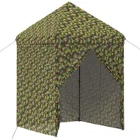 vidaXL Tente avec 4 parois, dimensions 2,9 x 2,9 m, camouflage kaki