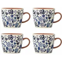 Bloomingville Ensemble de 4 tasses Figuria bleues