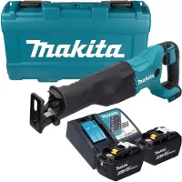 Makita Scie sabre sans fil DJR 186 ZK 18 V + 2 batteries 9,0 Ah + chargeur + mallette
