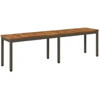 vidaXL Banc de jardin, 161 x 35 x 45 cm, en bois d'acacia massif, finition naturelle et couleur café