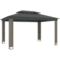 vidaXL Pavillon avec double toit anthracite 3,94x2,96 m acier