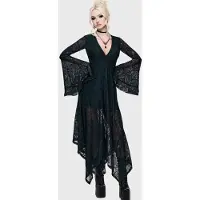 Killstar Robe mi-longue Gothic de - What Darkness Returns - Bella's Curse Midi Dress - XS - 4XL - pour Femme - vert foncé - Taille 3XL