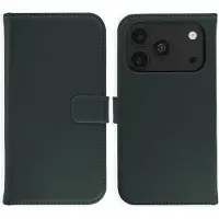 Selencia Étui portefeuille en cuir véritable pour Apple iPhone 18 Pro Max / 17 Pro Max - Vert
