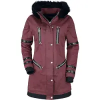Gothicana by EMP Manteau d'hiver Gothic de - Bloodsucker - XS - XXL - pour Femme - noir/rouge - Taille S