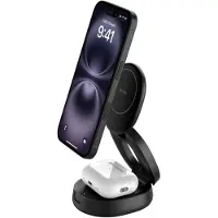 Belkin Chargeur Sans Fil Magnétique 2-en-1 Boostcharge Z-fold Qi2 15 W - Noir