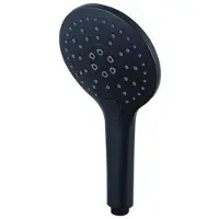 FortiFura Nebbio Ensemble combiné bain - mitigeur thermostatique - barre de glissement avec coude mural intégré - flexible de douche lisse - douchette ronde - Remplissage-vidage de baignoire - noir
