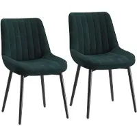 COLAMY Lot de 2 chaises de salle à manger,Assise généreusement rembourrée et dossier ergonomique pour un confort durable au quotidien,vert