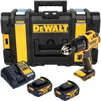 DeWalt Perceuse-visseuse à percussion sans fil DCD 709 M2, 18 V, 65 Nm + 2 batteries 4,0 Ah + chargeur + coffret de transport robuste