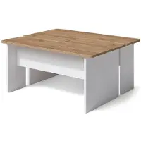 Vicco Set de tables basses Duvo Chêne doré/Blanc 135x50cm Lot de 2, Model 61304