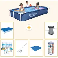 Bestway Steel Pro, piscine rectangulaire - 221 x 150 x 43 cm - 7 pièces - Modèle S21515