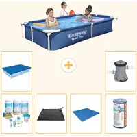 Bestway Steel Pro, piscine rectangulaire - 221 x 150 x 43 cm - 7 pièces - Modèle S22211
