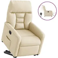 vidaXL Fauteuil relax avec releveur électrique Crème Tissu