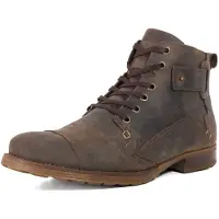 Dune London Bottines à lacets 'Simon' brun foncé