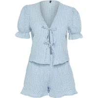 Trendyol Shorty bleu clair / blanc cassé