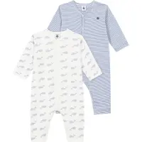 Petit Bateau Chemises de Nuit - 2 Pack - Blanc/Bleu - - 24 mois - Dors-bien