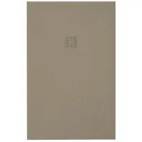ZEZA Grade receveur de douche - 120x140cm - antidérapant - antibactérien - marbre minéral - rectangulaire - mat crème (taupe) 400000000000019532