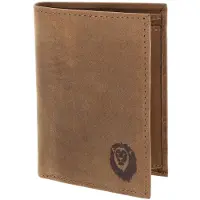OXMOX Cuir porte-monnaie Leather RFID Protect Kombibörse Freedom Lion Embossed Vintage Light Brown brun