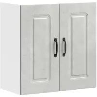vidaXL Armoire de cuisine suspendue Kalmar gris béton Matériau dérivé du bois