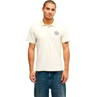 Quiksilver Stretch Short Sleeve Polo Beige,Blanc S Homme