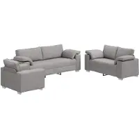 vidaXL Canapé 3 pcs Gris nuage tissu