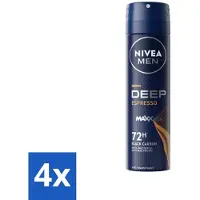 Nivea MEN - Déodorant Spray - Deep Espresso - 150 ml - economy pack - 4 pièces