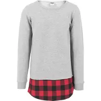 Urban Classics Sweat-shirt gris chiné / rouge / noir