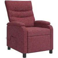 vidaXL Fauteuil de relaxation massant, couleur vin, revêtement en tissu