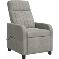 vidaXL Fauteuil de massage relaxant, couleur gris clair, revêtement en velours (V)