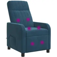 vidaXL Fauteuil de massage relaxant bleu en velours (V)
