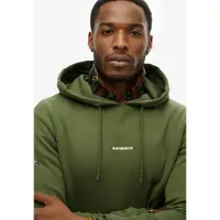 Superdry pour homme. M2014372A Sweat à capuche Plain vert (S), Casuel, Coton