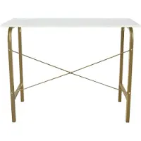 Teamson Home 40" Table De Bureau À Domicile Avec Plateau En Faux Marbre Et Cadre En Laiton VNF-00092