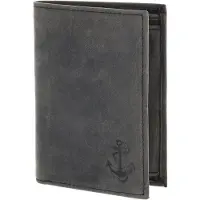 OXMOX Cuir porte-monnaie Leather RFID Protect Kombibörse Freedom Anchor Embossed Vintage Black noir