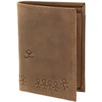 OXMOX Cuir porte-monnaie Leather RFID Protect Kombibörse Jumping Jack 2.0 Embossed Vintage Light Brown brun