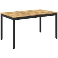 vidaXL Table de jardin, blanche et noire, 141 x 80,5 x 75 cm