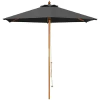 vidaXL Parasol de jardin, diamètre 270 x 248 cm, en bois d'eucalyptus massif