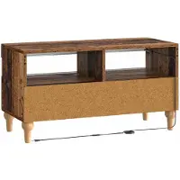 vidaXL Meuble TV LED en bois vieilli, fabriqué à partir de panneaux de particules