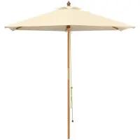 vidaXL Parasol de jardin, diamètre 270 x 248 cm, en bois d'eucalyptus massif