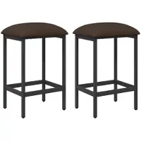 vidaXL Tabourets de bar, lot de 2, couleur taupe, 40 x 32 x 64 cm, matériau composite en bois