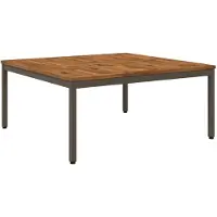 vidaXL Table basse en bois naturel et couleur café, 100 x 100,5 x 45 cm