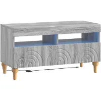 vidaXL Meuble TV LED Sonoma-gris, en panneaux de particules