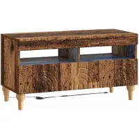 vidaXL Étagère LED pour télévision, 3 pièces, en bois de récupération et en panneaux de particules