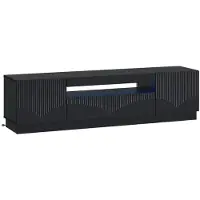 vidaXL Meuble TV LED noir en panneaux de particules